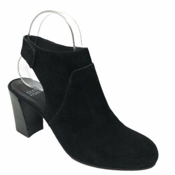 Eileen Fisher Suede Almond Toe Slingback Heels - Picture 5 of 11